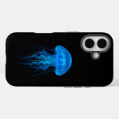 Zwarte 4 Luxe iPhone 16 Case-Mate, Blauwe Kwallen Case-Mate iPhone Case (Achterkant (horizontaal))