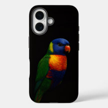 Zwarte 4 Luxe iPhone 16 Case-Mate, Lorikeet papega