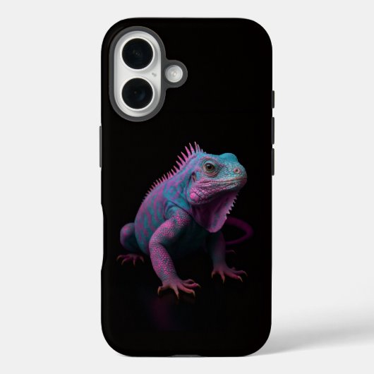 Zwarte 4 Luxe iPhone 16 Case-Mate, Roze Leguaan Case-Mate iPhone Case (Achterkant)