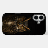 Zwarte 4 Luxe iPhone 16 Case-Mate, Uil met Gouden Case-Mate iPhone Case (Achterkant (horizontaal))