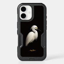 Zwarte 4 Luxe iPhone 16 Hoes, Grote Zilverreiger