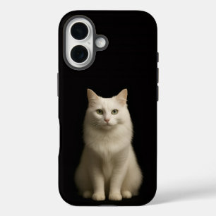 Zwarte 4 Luxe iPhone 16 Hoesje, Turkse Angorakat Hoesje
