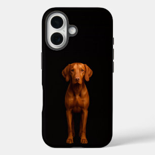 Zwarte 4 Luxe iPhone 16 Mate, Agile Vizsla-hond Hoesje