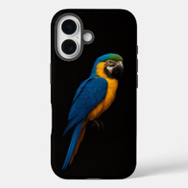 Zwarte 4 Luxe iPhone 16 Mate, Blauwe Gele Ara Hoesje