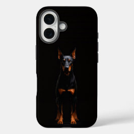 Zwarte 4 Luxe iPhone 16 Mate, Dobermann Bewakersho Hoesje