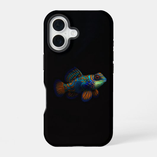 Zwarte 4 Luxe iPhone 16 Mate, Draak Mandarin Hoesje (Achterkant)