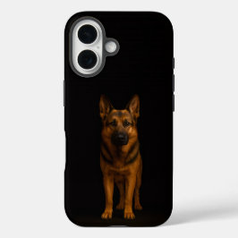 Zwarte 4 Luxe iPhone 16 Mate, Duitse Herder Hoesje