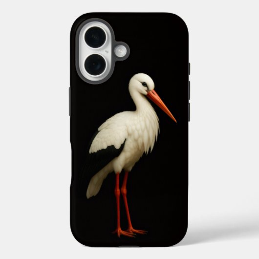 Zwarte 4 Luxe iPhone 16 Mate, Elegante Ooievaar Case-Mate iPhone Case (Achterkant)