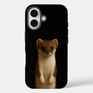 Zwarte 4 Luxe iPhone 16 Mate, Elegante Wezel Hoesje