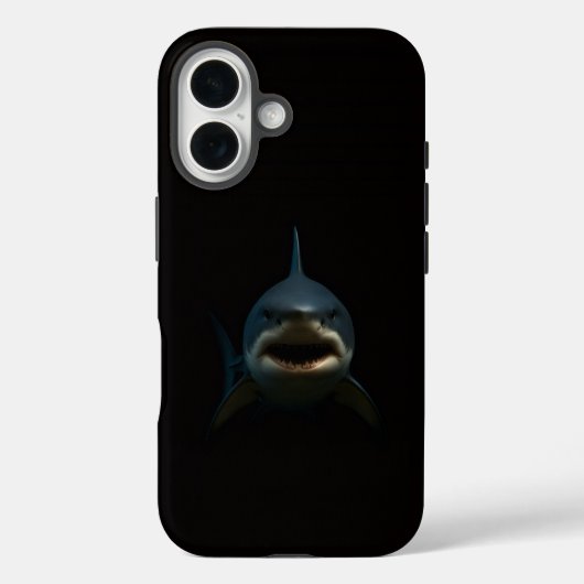 Zwarte 4 Luxe iPhone 16 Mate, Grote Witte Haai Case-Mate iPhone Case (Achterkant)