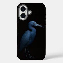 Zwarte 4 Luxe iPhone 16 Mate, Kleine Blauwe Reiger