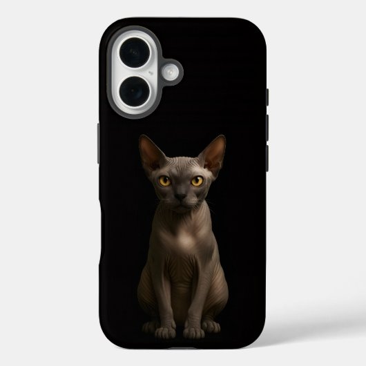 Zwarte 4 Luxe iPhone 16 Mate, Sphynx Kat Case-Mate iPhone Case (Achterkant)