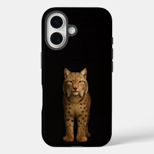 Zwarte 4 Luxe iPhone 16 Mate, Stille Lynx Hoesje