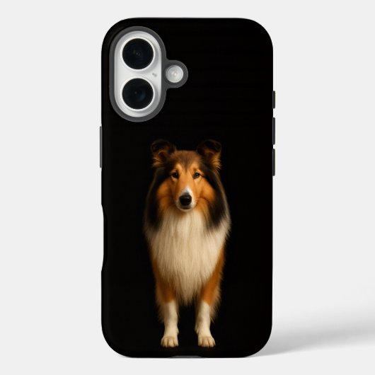 Zwarte 4 Luxe iPhone 16 Mate, trouwe Collie hond Case-Mate iPhone Case (Achterkant)