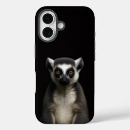 Zwarte 4 Luxe iPhone 16 Mate, Zachte Lemur Hoesje