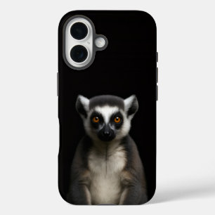 Zwarte 4 Luxe iPhone 16 Mate, Zachte Lemur Hoesje
