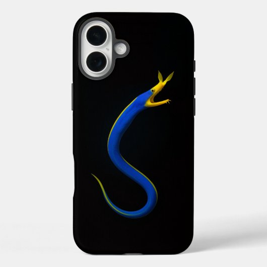 Zwarte 4 Luxe iPhone 16 Plus, Blauwe Lintaal Case-Mate iPhone Case (Achterkant)