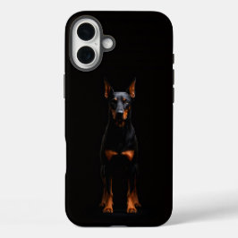 Zwarte 4 Luxe iPhone 16 Plus, Dobermann Bewakersho Plus Hoesje