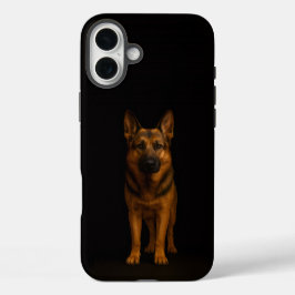 Zwarte 4 Luxe iPhone 16 Plus, Duitse Herdershond Plus Hoesje