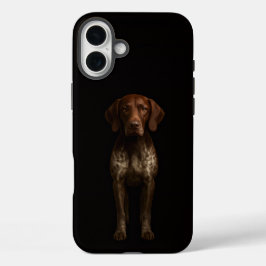 Zwarte 4 Luxe iPhone 16 Plus, Duitse Pointerhond Plus Hoesje