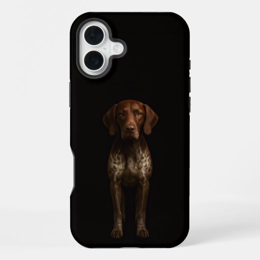 Zwarte 4 Luxe iPhone 16 Plus, Duitse Pointerhond Hoesje (Achterkant)