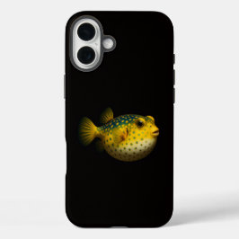 Zwarte 4 Luxe iPhone 16 Plus, Gele Kogelvis Plus Hoesje