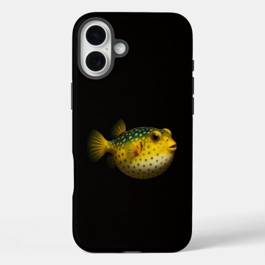 Zwarte 4 Luxe iPhone 16 Plus, Gele Kogelvis Case-Mate iPhone Case (Achterkant)
