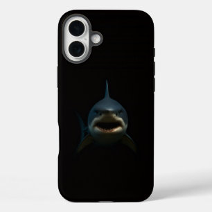 Zwarte 4 Luxe iPhone 16 Plus, Grote Witte Haai Plus Hoesje