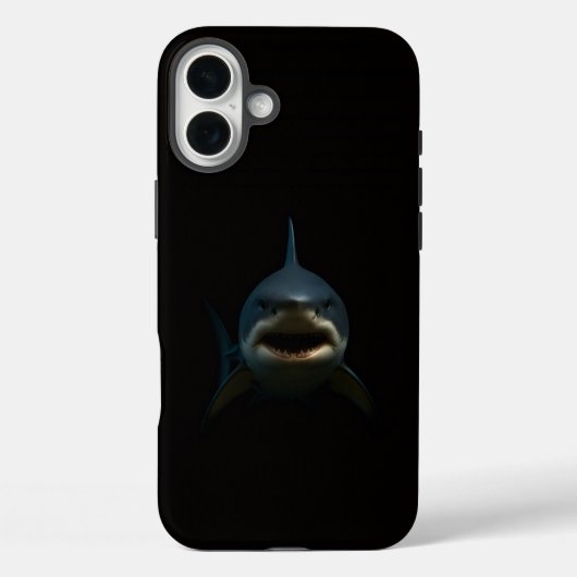 Zwarte 4 Luxe iPhone 16 Plus, Grote Witte Haai Case-Mate iPhone Case (Achterkant)