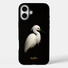 Zwarte 4 Luxe iPhone 16 Plus, Grote Zilverreiger Plus Hoesje