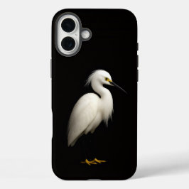 Zwarte 4 Luxe iPhone 16 Plus, Grote Zilverreiger Plus Hoesje