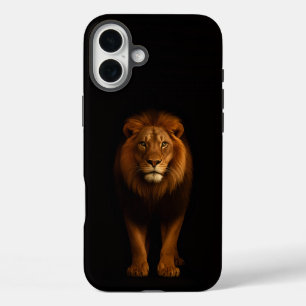 Zwarte 4 Luxe iPhone 16 Plus, Majestueuze Leeuw Plus Hoesje