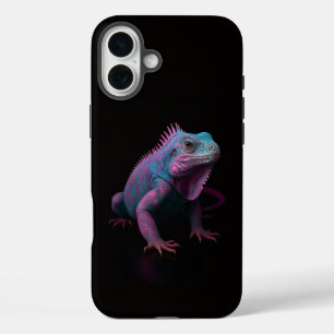 Zwarte 4 Luxe iPhone 16 Plus, Roze Leguaan Plus Hoesje