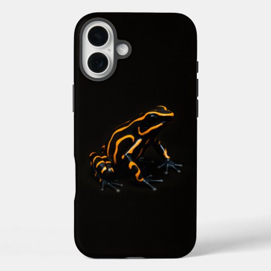 Zwarte 4 Luxe iPhone 16 Plus, Zwarte Oranje Kikker Case-Mate iPhone Case (Achterkant)