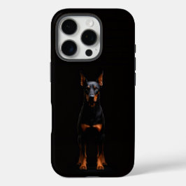 Zwarte 4 Luxe iPhone 16 Pro, Dobermann Bewakershon Pro Hoesje
