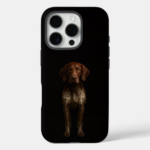 Zwarte 4 Luxe iPhone 16 Pro, Duitse Pointer Hond Pro Hoesje