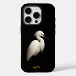 Zwarte 4 Luxe iPhone 16 Pro, Grote Zilverreiger Pro Hoesje