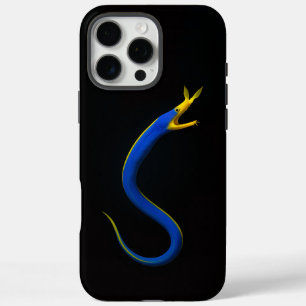 Zwarte 4 Luxe iPhone 16 Pro Max, Blauwe Lintaal Max Hoesje