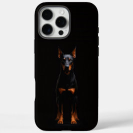Zwarte 4 Luxe iPhone 16 Pro Max, Dobermann Bewaker Max Hoesje