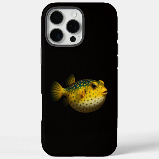 Zwarte 4 Luxe iPhone 16 Pro Max, Gele Kogelvis Case-Mate iPhone Case (Achterkant)
