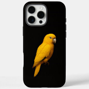 Zwarte 4 Luxe iPhone 16 Pro Max, Gouden Parkiet Max Hoesje