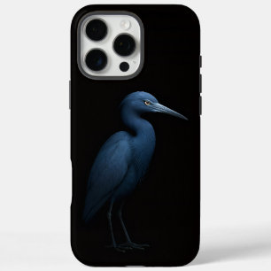 Zwarte 4 Luxe iPhone 16 Pro Max, Kleine Blauwe Rei Max Hoesje