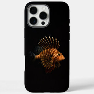 Zwarte 4 Luxe iPhone 16 Pro Max, Rode Lionfish Max Hoesje