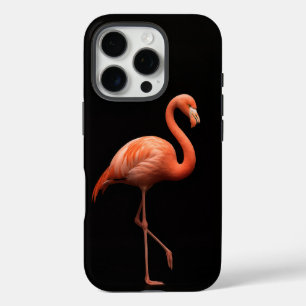 Zwarte 4 Luxe iPhone 16 Pro, Roze Flamingo Vogel Pro Hoesje