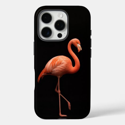 Zwarte 4 Luxe iPhone 16 Pro, Roze Flamingo Vogel Case-Mate iPhone Case (Achterkant)