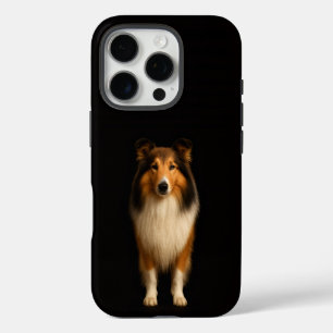 Zwarte 4 Luxe iPhone 16 Pro, trouwe Collie-hond Pro Hoesje