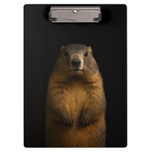 Zwarte 4 Luxe Klembord, Fluffy Marmot