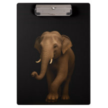 Zwarte 4 Luxe Klembord, Indische Olifant