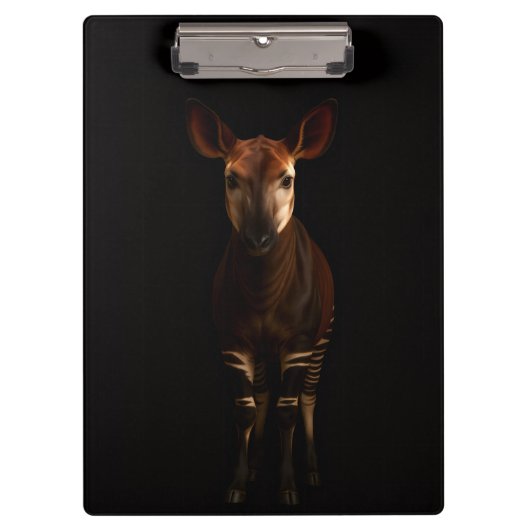 Zwarte 4 Luxe Klembord, Okapi in het bos Klembord (Voorkant)