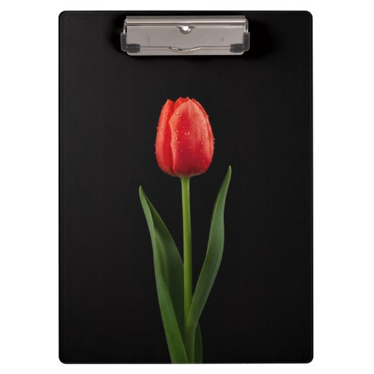 Zwarte 4 Luxe Klembord, Robijnrode Tulp Klembord (Voorkant)